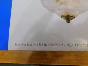 lot 88 image: Project Source 11.4-in Antique Brass Flush Mount Light