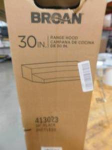 lot 109 image: Broan 30-in Ductless Black Undercabinet Range Hood with Charcoal Filter