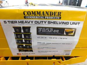 lot 130 image: COMMANDER 20-in D x 48-in W x 72-in H 5-Tier Plastic Utility
