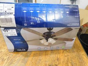 lot 143 image: Harbor Breeze Notus 52-in Bronze LED Indoor Ceiling Fan with Light (5-Blade)