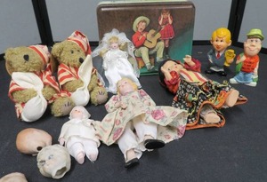 lot 49 image: DOLLS PORCELAIN, PLASTIC, AND MORE