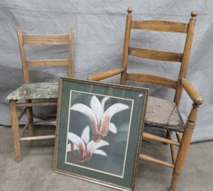 lot 71 image: ANTIQUE WOODEN CHAIRS