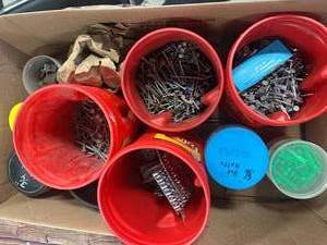 Box Full of Fasters, Nails, Hardware