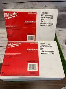 Lot of Two Milwaukee 8 Gallon Dust Extractor Filters