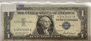 1957 $1 Silver Certificate - V37674407A