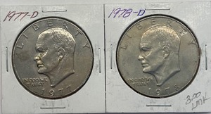 Two Eisenhower Dollars - 1977-D & 1978-D