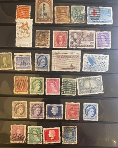 29 Used Canadian Postage Stamps