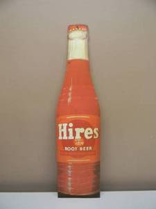 lot 30 image: VINTAGE Hires ROOT BEER SINCE 1876 CARDBOARD STORE ADVERTISING SIGN - GREAT PIECE - NICE - APPROX 24 - SEE PICTURES