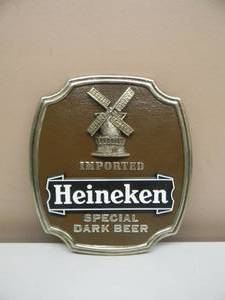 lot 50 image: VINTAGE HEINEKEN BEER BAR SIGN HANGINGSTANDING - NICE PIECE - SEE PICTURES
