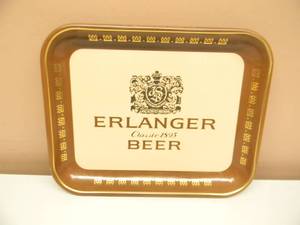 lot 55 image: VINTAGE ERLANGER BEER TRAY - NICE - APPROX 13 by 11 - SEE PICTURES
