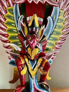 lot 54 image: Bright and Colorful Bali Indonesia Mythical Bird Figurine