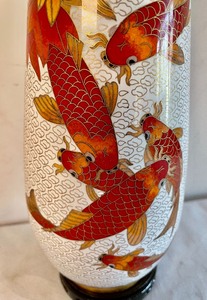 lot 125 image: Beautiful Cloisonn Koi Fish Vase