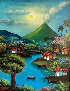 lot 81 image: Framed Scenic Art from Nicaragua