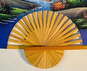 lot 69 image: Large Decorative Painted Fan from Thailand