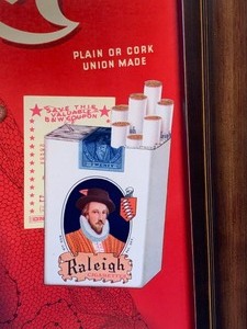 lot 6 image: Raleigh Tobacco Framed Lithograph