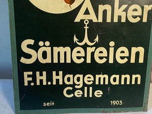 lot 43 image: Vintage German Agriculture Seed Metal Sign