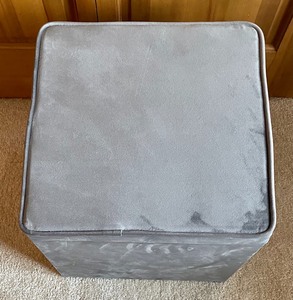 lot 161 image: Soft GreyLight Blue Storage Ottoman or Table