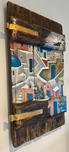 lot 168 image: Hand Painted Window Cover from the Villages in Santorini, Greece