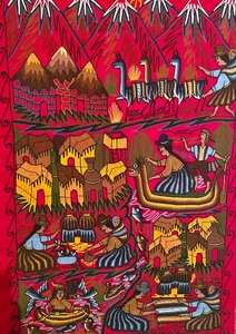 lot 235 image: Tapestry from Peru of the Uros Island Tribe