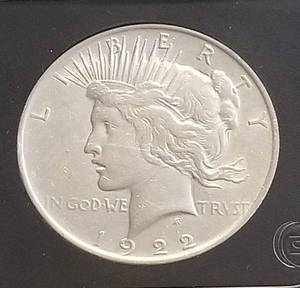 1922 PEACE SILVER DOLLAR BLACK SLAB