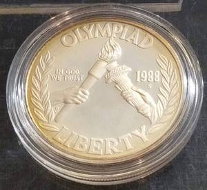 1988-S US SILVER DOLLAR OLYMPIC COMMEMORATIVE IN AIRTITE
