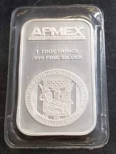 1 TROY OZ .999 FINE SILVER BAR APMEX SEALED