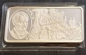 500 GRAINS (1.04 TROY OZ) 92.5% STERLING SILVER ART BAR JAMES COOPER