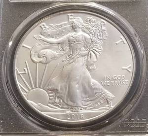 2018 AMERICAN SILVER EAGLE MS69 PCGS 1ST STRIKE (1OZ .999FS)