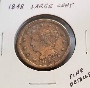 1848 US BRAIDED HAIR LARGE CENT