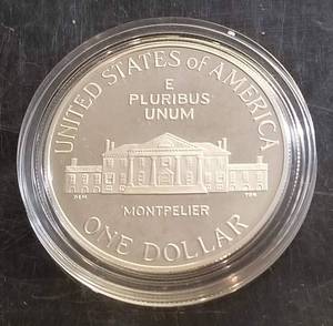 1993-S US SILVER DOLLAR JAMES MADISON COMMEMORATIVE IN AIRTITE