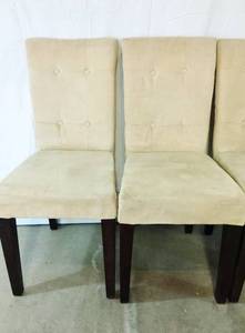 Lot Of 4 Parsons Beige Upholstered Chairs - Good Condition