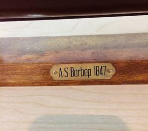 A.S. Barbep 1847 Model Wooden Sailing Ship Two-Masted Dutch Schooner&nbspWith Base&nbsp17 L X 15 H X 3.5 W - Great Vintage Condition