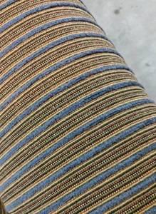 High Quality Sherrill Furniture Custom Swivel Rocker Tufted Arm Chair - Blue &amp Beige Stripes - See Picture For Close Up Of Pattern &amp Color