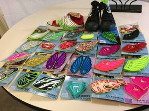 MSRP $10 Each Lot Of 24 Stocking Stuffer &amp Collectible NEW SHWINGS Kids Shoe Accessory Lace Adornment Decor - Shoes In Pictures Are Examples &amp Are NOT Included