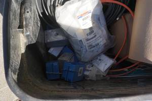 lot 84 image: Lot of Electrical Boxes, Wiring Connectors, and Coaxial Cable