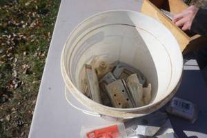 lot 95 image: Lot of Electrical Outlet Boxes and Wiring Staples