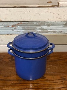 Vintage Double Boiler Enamel Pot