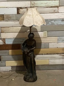 Vintage Grecian Woman Water Jug Statue Lamp