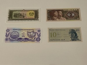 Variety of foreign bills