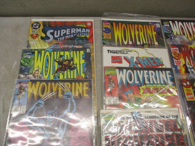 lot 53 image: Superman Wolverine X-Men Spiderman Comics