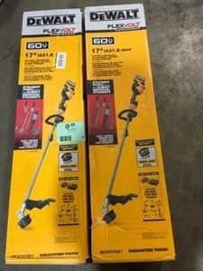 Lot of 2 DEWALT FLEXVOLT 60-Volt MAX Lithium- Ion Electric Cordless Attachment Capable String Trimmer Customer Returns See Pictures