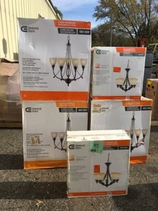 Lot of Comercial Electric Light Chandelier Various Sizes Models and Conditions See Pictures