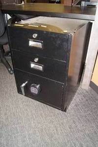 lot 16 image: Under Counter Cabinet with Built-in Combination Secured Lock Box - 28.5 Tall