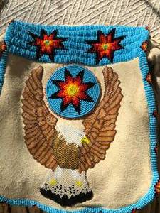 Hand Beaded Hide Purse with Eagle Design