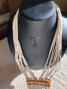 White Beaded Necklace from Native Colorado Tribe
