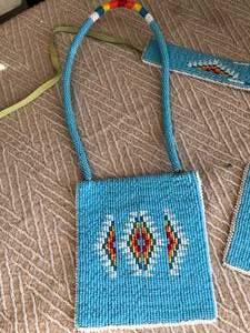 Hand Beaded Kids Set Hair Pieces, Necklace & Purse