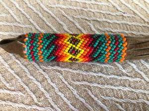 Set of 4 Hand Beaded & Hide Key Chains