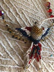 3D Hummingbird Beaded Necklace