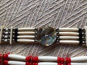 2 Mens Beaded & Shell Chokers