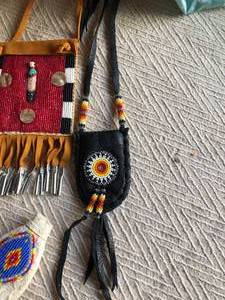 6 Beaded  Quill Medicine Bags  Pouches